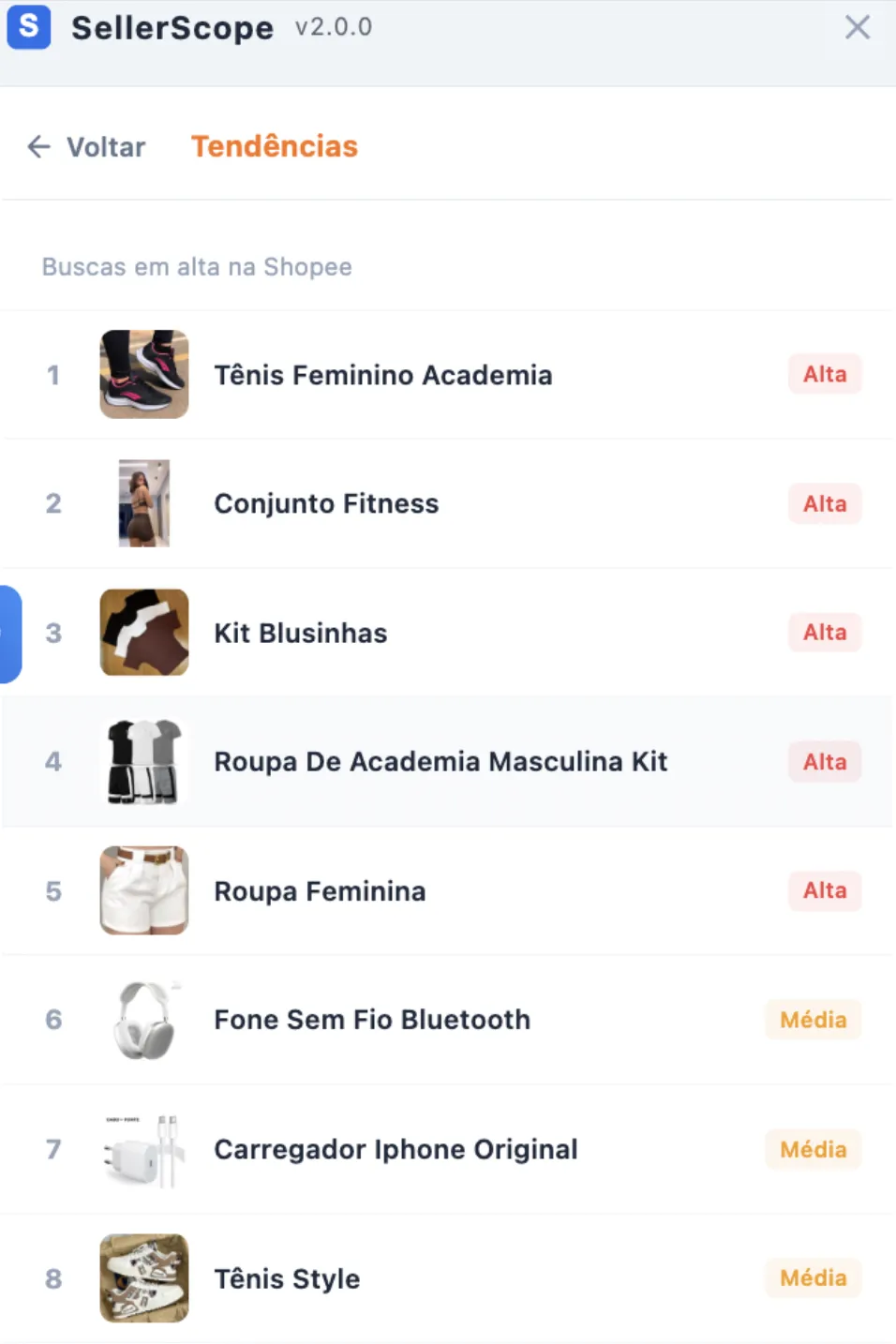 Tendências de Mercado SellerScope